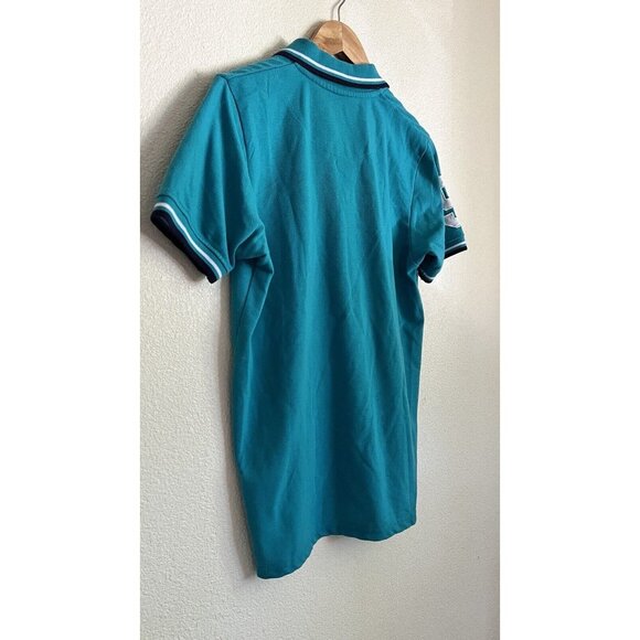 Men's Polo Franky Max Shirt Big Pony Number 9 Size Medium Teal White Embroidery - Picture 5 of 6